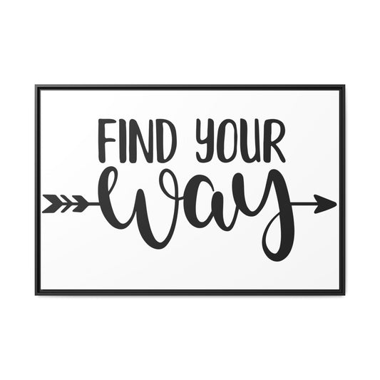 Inspirational Framed Canvas Wall Art - "Find Your Way"