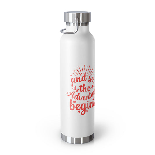 'The Adventure Begins' Vacuum Insulated Water Bottle - 22oz